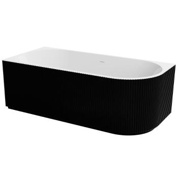 Szabadon álló sarokkád Denaya fehér-fekete 150/75 B + arany szifon