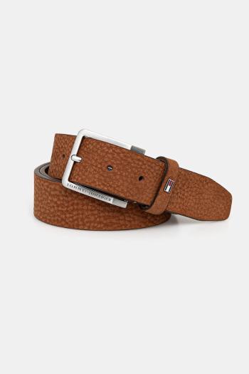 Kožený opasok Tommy Hilfiger pánsky, hnedá farba, AM0AM13019