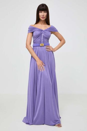 Šaty Elisabetta Franchi fialová barva, maxi, AB61642E2