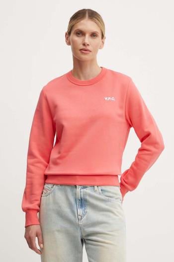 Bavlněná mikina A.P.C. sweat boxy petit vpc dámská, oranžová barva, hladká, COHBR.F27918