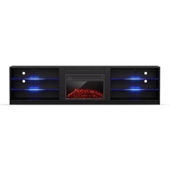 Blumfeldt Perth Medium Lowboard TV skříňka s elektrickým krbem, 160 x 40 x 30 cm, LED