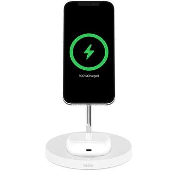 Belkin BOOST CHARGE PRO MagSafe 2v1 Bezdrátové nabíjení pro iPhone/AirPods, bílá (WIZ010vfWH)