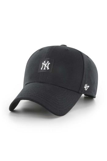 Bavlněná baseballová čepice 47brand MLB New York Yankees černá barva, s aplikací, B-CMPSP17GWP-BK