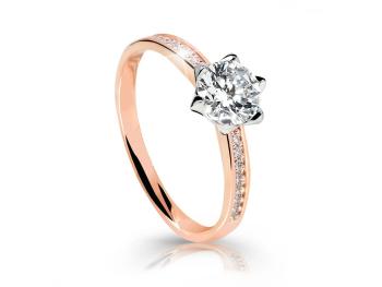 Cutie Jewellery Úchvatný třpytivý prsten z růžového zlata Z6149-X-4 48 mm