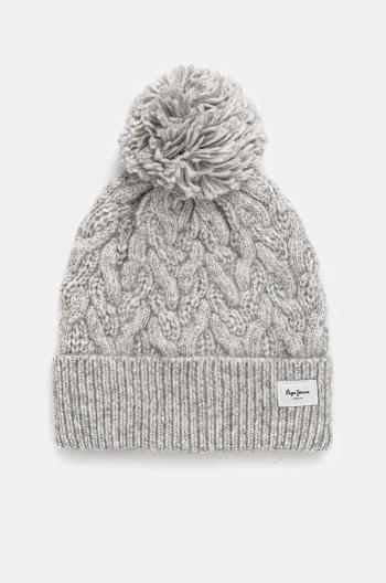 Čepice Pepe Jeans WALLIS HAT šedá barva, z husté pleteniny, PL040353