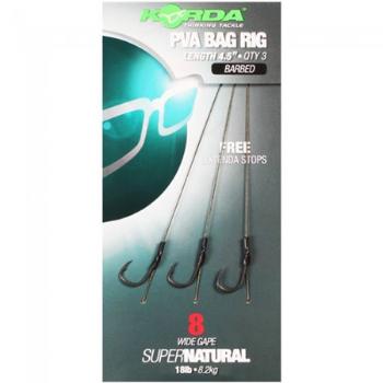 Korda návazec solidz pva rig wide gape barbed 18 lb 3 ks-háček 6