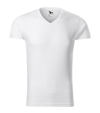 MALFINI Pánské tričko Slim Fit V-neck - Bílá | L