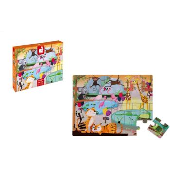 Janod Tactile Puzzle puzzle ZOO 2 y+ 20 buc