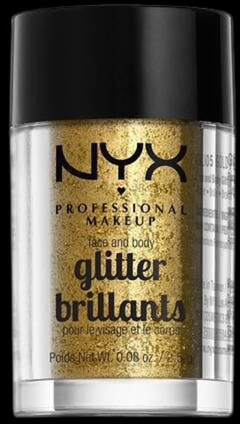 NYX PROFESSIONAL MAKEUP Face & Body Glitter Trblietky na tvár i telo - Gold 2.5 g