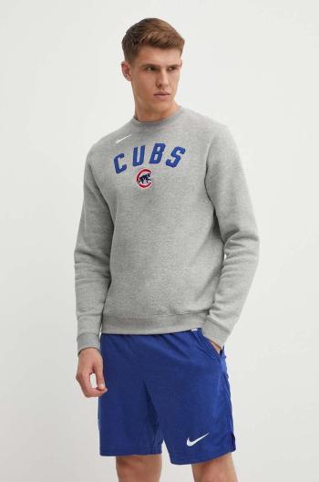 Mikina Nike Chicago Cubs pánská, šedá barva, melanžová