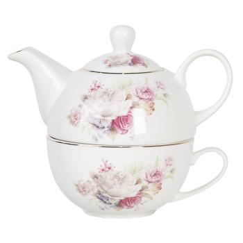 Porcelánový tea for one Friendly Roses - 0,4L FROTEFO