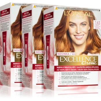 L’Oréal Paris Excellence Creme barva na vlasy odstín 7,43 Blonde Copper