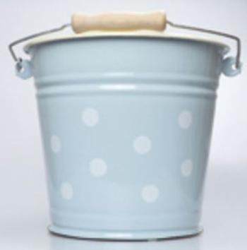 Modrý smaltovaný kyblík s puntíky Blue dot - Ø24*23cm - 6L 1020.31.1