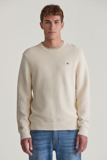 SVETR GANT COTTON TEXTURED C-NECK CREAM