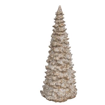 Béžová dekorace vánoční stromek Christmas Tree - Ø 13*30 cm 6PR4288