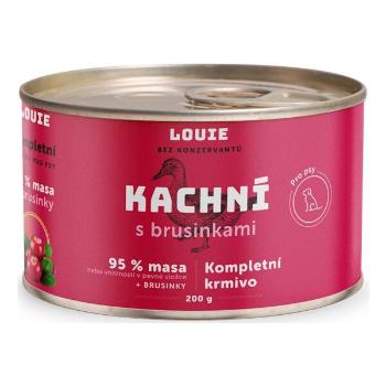 LOUIE KACHNÍ S BRUSINKAMI 200 G Psí konzerva, růžová, velikost