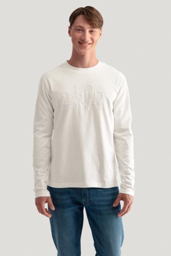 TRIČKO GANT REG TONAL SHIELD LS T-SHIRT EGGSHELL