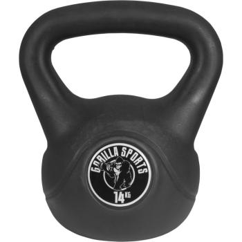 Gorilla Sports kettlebell činka, plast, černá, 14 kg