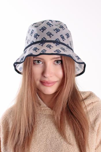 Modro-bílý klobouk TH Monogram Water Repellent Bucket Hat