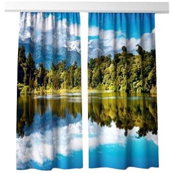 MyBestHome 3D dekorační závěs 505V MOUNTAIN LAKE 2x 160x250 cm set 2 kusy (8596212008115)