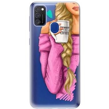 iSaprio My Coffe and Blond Girl pro Samsung Galaxy M21 (coffblon-TPU3_M21)