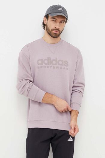 Mikina adidas pánská, fialová barva, s potiskem, IW1192