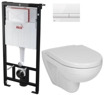 ALCADRAIN Sádromodul předstěnový instalační systém s bílým tlačítkem M1710 + WC JIKA LYRA PLUS + SEDÁTKO DURAPLAST AM101/1120 M1710 LY6