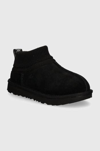 Dětské semišové sněhule UGG CLASSIC ULTRA STRETCH CUFF černá barva, 1157702T