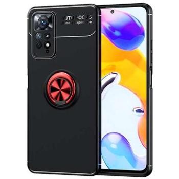 TopQ Kryt Xiaomi Redmi Note 11 silikon černý s Červenám prstenem 72716 (Sun-72716)