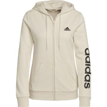 adidas LINEAR FULL-ZIP HOODIE Dámská mikina, béžová, velikost