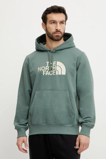 Mikina The North Face Drew Peak pánska, zelená farba, s kapucňou, s nášivkou, NF0A89EMB4W1