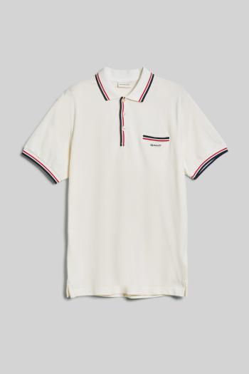 POLOKOŠILE GANT 2-COL TIPPING SS PIQUE POLO EGGSHELL