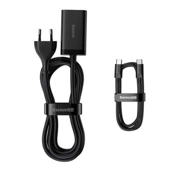 Baseus gyorstöltő GaN3 Pro, 2x USB-C, 2x USB, 65W (fekete)