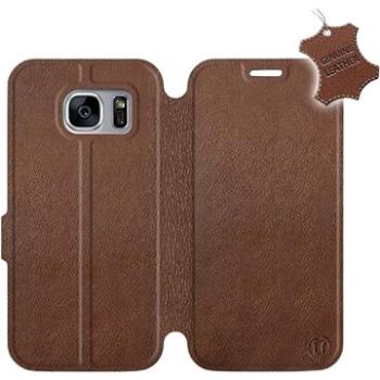 Flip pouzdro na mobil Samsung Galaxy S7 Edge - Hnědé - kožené -  Brown Leather (5903226498031)