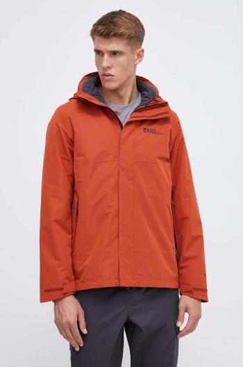 Sportovní bunda Jack Wolfskin Luntal 3in1 oranžová barva