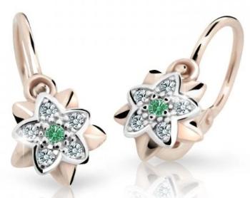 Cutie Jewellery Dětské náušnice z růžového zlata C2210-10-X-4 zelená