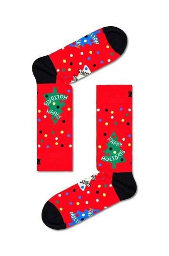 Ponožky Happy Socks Happy Holidays Sock červená barva