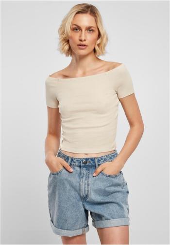 Urban Classics Ladies Off Shoulder Rib Tee softseagrass - L