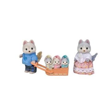 Sylvanian Families Rodina Husky s trojčaty (5054131056363)