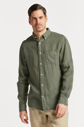 KOŠILE GANT REG UT GMNT DYED LINEN SHIRT GREEN ASH