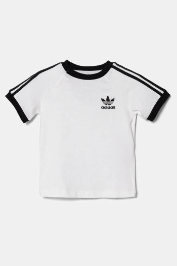 Detské bavlnené tričko adidas Originals biela farba, vzorované, JE0519