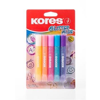 KORES Glitter glue 5 × 10.5 ml, pastel (9023800750013)