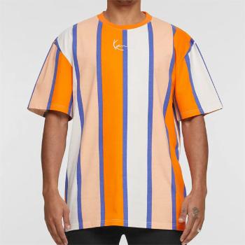 Tričko Karl Kani Small Signature Stripe Tee orange/apricot/off white - L