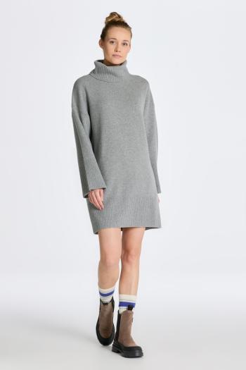 ŠATY GANT LOUNGE ROLLNECK DRESS GREY MELANGE