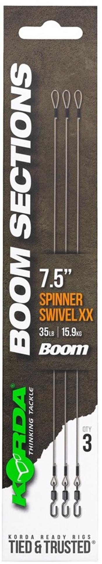 Korda návazce booms spinner swivel xx 35 lb 3 ks - 7,5 inch