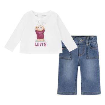 BRIGHT WHITE Sada trička a kalhot Levi's® TEE & CARGO PANT SET,