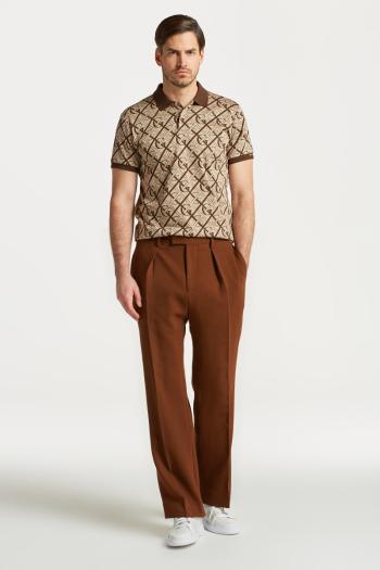 KALHOTY GANT WIDE WOOL CREPE SUIT PANTS MAHOGANY BROWN