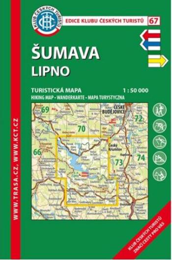 KČT 67 Šumava Lipno 1:50 000 Turistická mapa