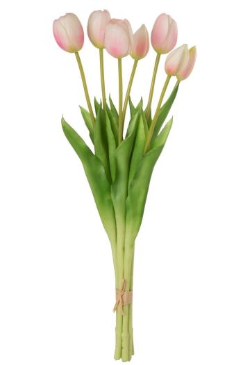 Kytice 7ks světle růžových realistických tulipánů Tulips - 45cm 32905