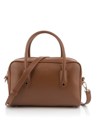 KABELKA GANT ICONIC MEDIUM LEATHER BAG COGNAC BROWN